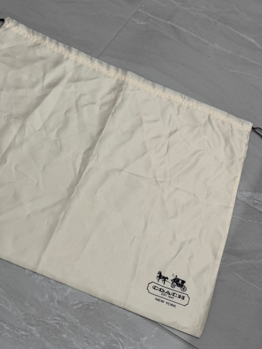 Coach Cream Drawstring Dust Bag Logo Storage Cover Large